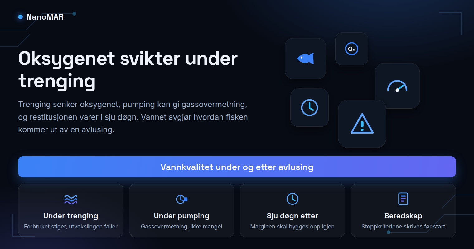 Lakselus og vannkvalitet: oksygen under og etter avlusing